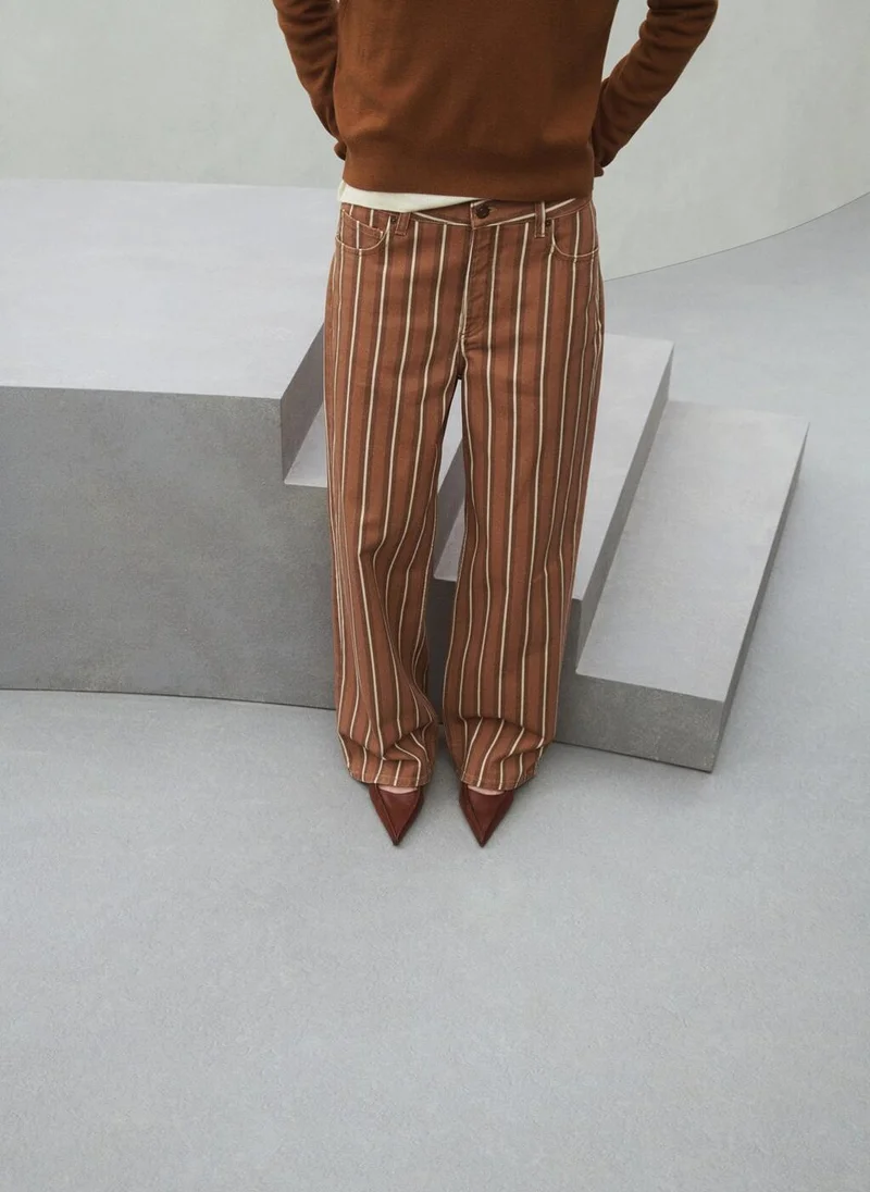 MANGO Straight striped jeans